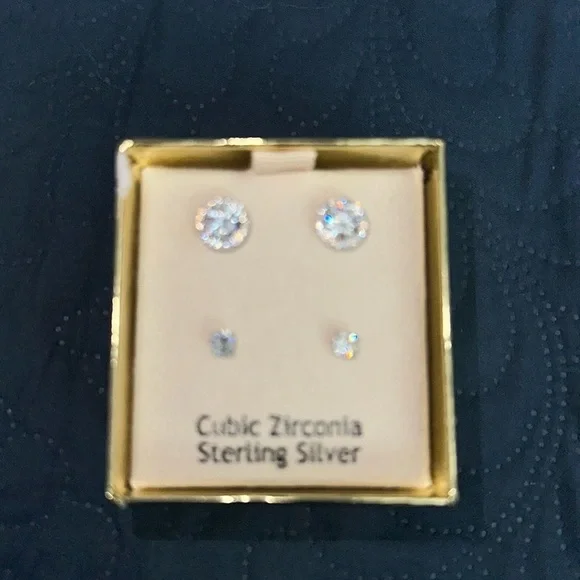 Rachel Ashwell cubic zirconia sterling silver earrings - Picture 1 of 3